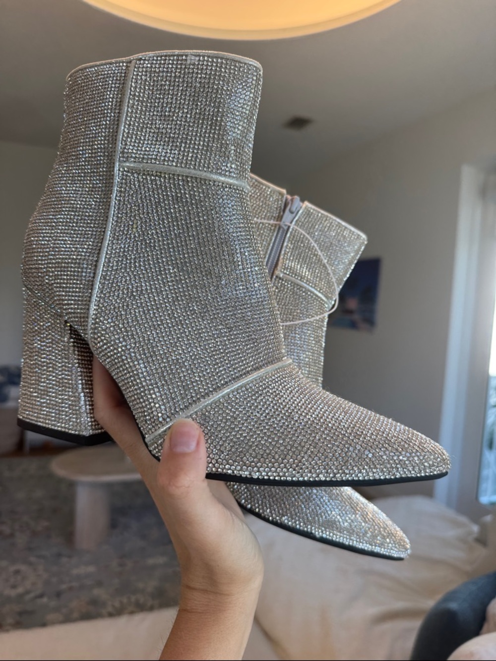 Silver Disco Cowgirl Booties NWT